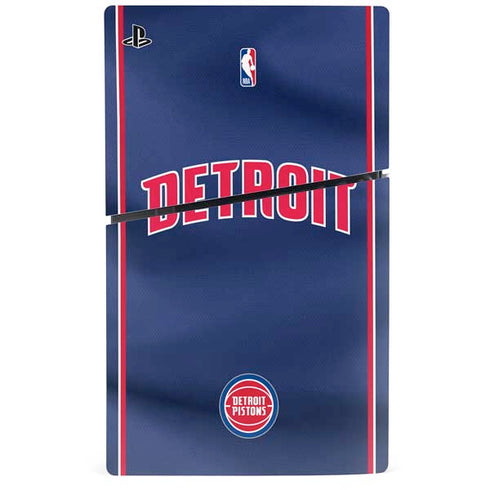NBA Detroit Pistons Jersey PS5 Slim Digital Edition Console Skin